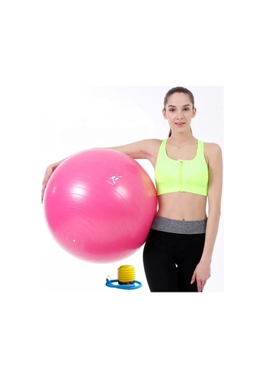 Pilates Topu 65 CM Pilates Pompası Egzersiz Set Fitness + Pompa Fuşya