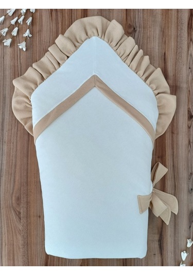 Bebek Battaniyesi Kundağı %100 Pamuklu İnci Waffle Kumaş Yenidoğan Hastane Çıkışı Hediyelik Örtü Kahverengi