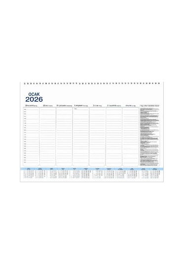 Keskin Color 2026 Haftalık Masa Sümeni 28x40 Cm Karton Kapak Aj-70