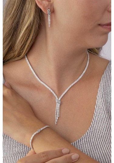 Gümüş Pazarım Su Yolu Kemerli 925 Ayar Gümüş Düğün Set Gümüş