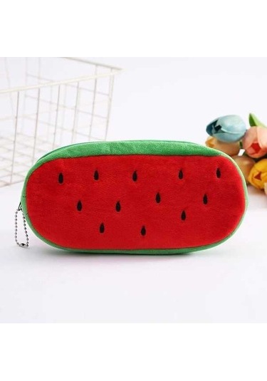 Willowhaven 3 Adet Çocuk Sevimli Hayvan Peluş Kalem Çantası Kırtasiye Saklama Çantası Koyu Kırmızı 20x10cm Kırmızı - Sarı