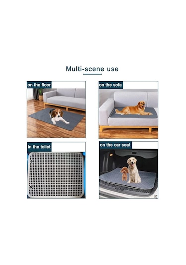 Gri Köpek Çiş Pedi Battaniye Yeniden Kullanılabilir Emici Bebek Bezi Yıkanabilir Köpek Eğitim Pedi Pet Yatak İdrar Mat Pet İçin 60 45cm