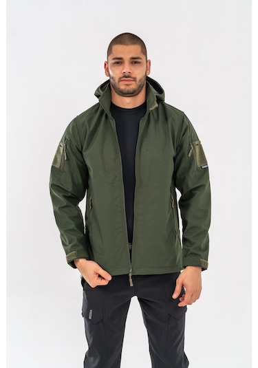 Tactical Mont Su Ve Rüzgâr Geçirmez Softjell Outdoor Motorcu Montu - 314-756-haki