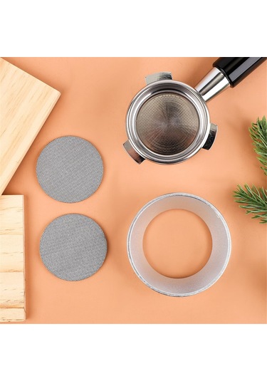 58mm Espresso Dozaj Hunisi Disk Ekran Takımı 2 Filtreli Gümüş