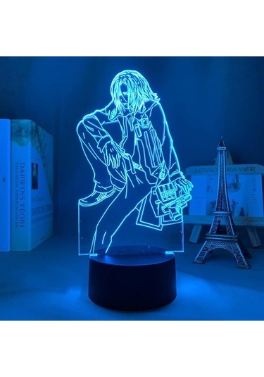 Goldenqian 3d Led Işık Suçlu Taç Gaı Tsutsugami Şekil Yatak Odası Dekoru Için Gece Lambası Doğum Günü Hediyesi Odası Masa Lambası Anime Suçlu Taç Cfct4j Siyah