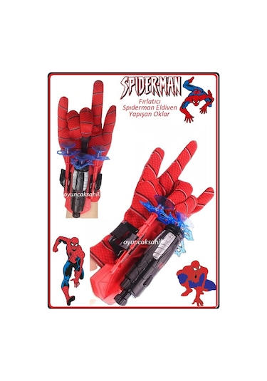 Örümcek Adam Atıcı Eldiven Spiderman Oyuncak Yapışan Ok Fırlat