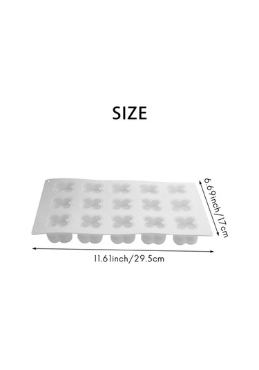 Fastbuy 15 Gözlü Mini Kare Şekilli El Yapımı Kokulu Mum Kalıbı, Beyaz, 3d Dekoratif Kek Pişirme Ekipmanları Beyaz