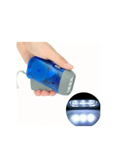 Chuangyinshop Sarı 3 Led Kollu Dinamo Fener - Pil Dahili Su Geçirmez Kamp Çadırı Aydınlatma Sarı