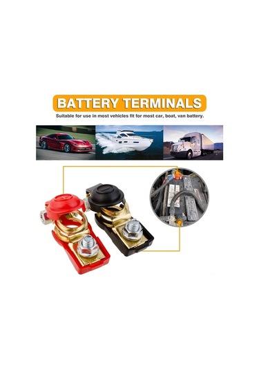 Novahub Kırmızı-siyah Saf Bakır Akü Klemensi, 500a 1 Çift, Yalıtımlı Kablo Başlığı