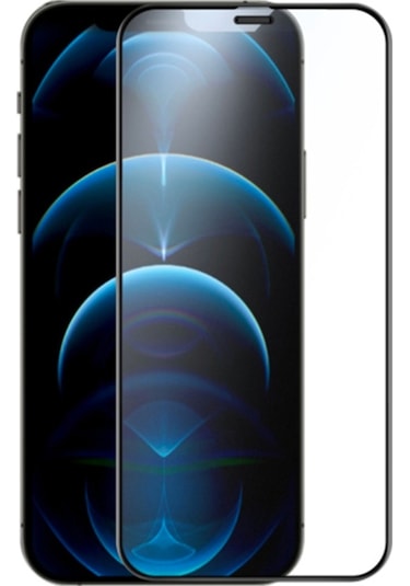 Gor Apple Uyumlu iPhone 12 Pro Max 9D Hardening Tempered Full Ekran Koruyucu Siyah