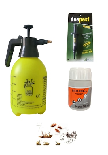 Deepest Hamamböceği Karınca Jeli 5 G + Delta Rok Böcek İlacı 50 + Pompa 2 L