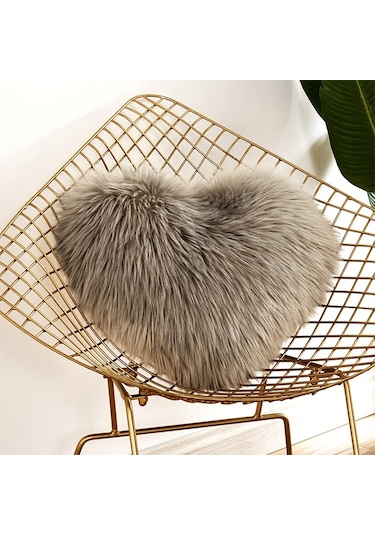 Sones Ev Yastık Yastık Çekirdeksiz Yıkanabilir Kalp Şekilli Yastık Kılıfı, Boyut: 40x50cm Kırmızı Şarap