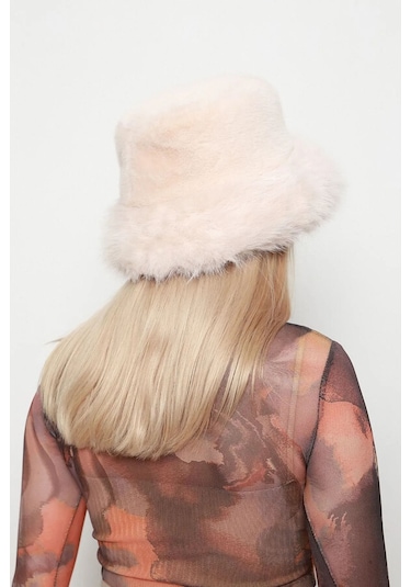 Kadın Peluş Bucket Kalpak Şapka 1143 Rkş-14 Bej Bej