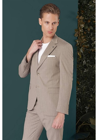 C 652 Slim Fit Bej Spor Ceket Bej