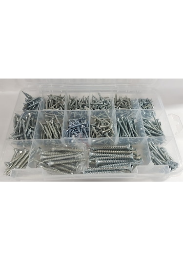 Sunta Vidası Seti 555 Parça Ahşap-Plastik-Dübel V.B Vida Seti N11.27912