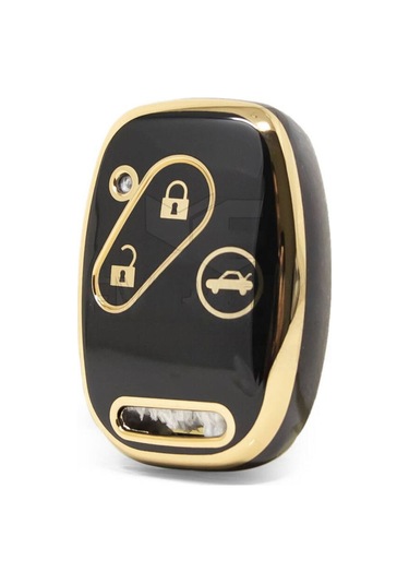 Lüx Honda Civic Fd6 Crv Accord 3 Buton Nano Anahrtar Kılıfı Siyah Gold Renk