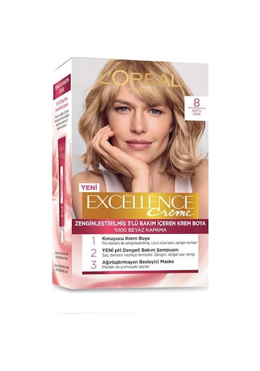 L'Oreal Paris Excellence Creme Saç Boyası 8 Koyu Sarı