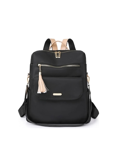 Ranyeek Kadınlar İçin Su Geçirmez Çanta - Oxford Kumaş, Çok Bölmeli, Seyahat-iş-okul Kullanıma Uygun Gri Renk Sırt Çantası Çok Renkli