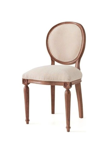 Madalyon Ahşap Klasik Sandalye Ceviz - Krem