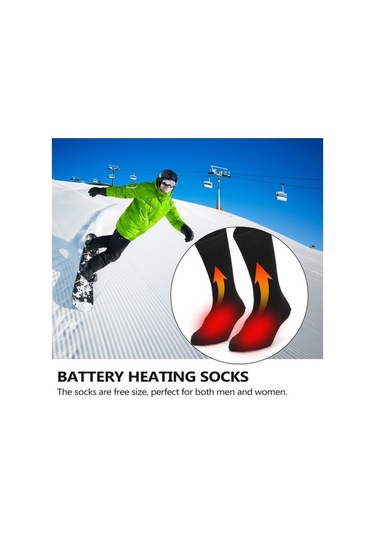 Willowhaven Çorap Elektrikli Isıtmalı Pil İle Çalışan Soğuk Hava Erkek Çorap Tek Beden Siyah Çok Renkli