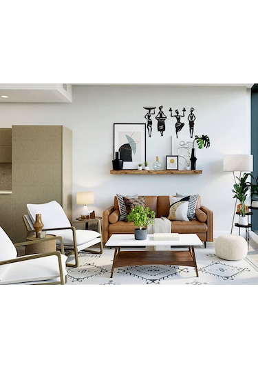 Dekor Treni 4'lü Afrikalı Kadınlar Dekoratif Ahşap Tablo