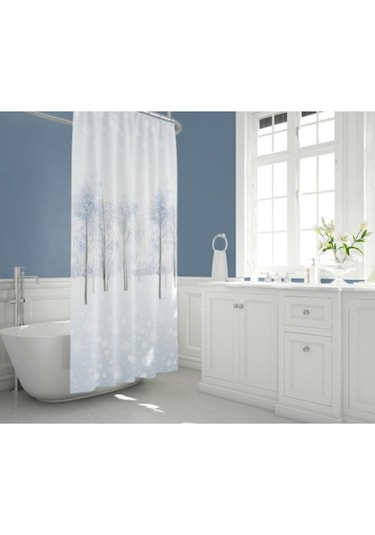 Tropik Banyo Duş Perdesi 8759 Model Çift Kanat 2X110X200Cm Çok Renkli