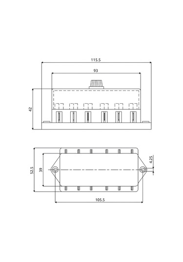 Standart Bıçak Sigorta Yuvası Kutusu 6 Sigortalık