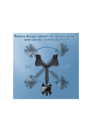 Folinda Araç Geribakış Aynası Telefon Tutucu, 360 Dönebilen, 4-6.7 İnç Telefonlar İçin, Esnek Boyut, Tek Elle Kullanıma Uygun, Sabit Tutma Siyah