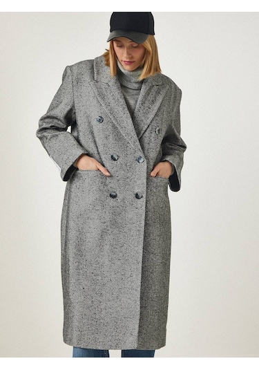Hot Fashion Kadın Kırçıllı Gri Gri - Siyah