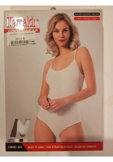 Namaldı Kadın Likralı İp Askılı Kancalı Body 261 - 3 Adet 001