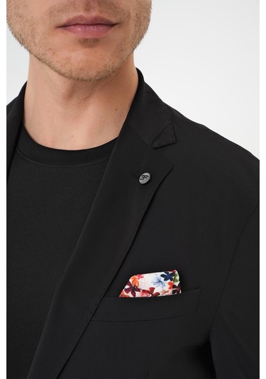 Regular Kalıp Mono Yaka Torba Cep Casual Siyah Ceket C 709 Siyah