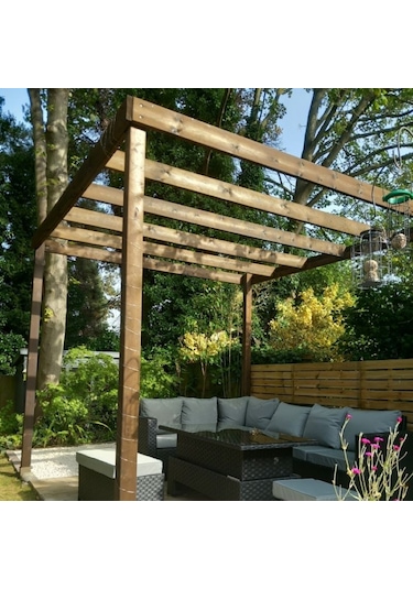 Ahşap Smart Pergole Tente Çardak 250x250 Cm