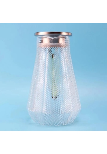 Kapris Metal Kapaklı Tırtıklı Cam Sürahi 1500 Ml Sa6860