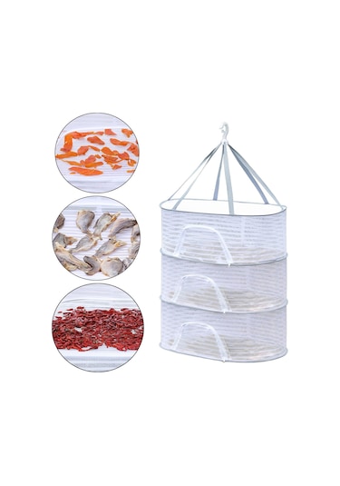 Suntek Asılı Kurutma Netleştirme Balık Ağı Sebze 40x60cm-üç-katlı