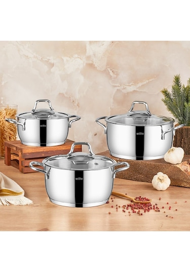 Amaris 6 Parça Çelik Tencere Seti Rc600t