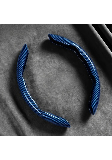 Chuangyinshop Siyah 2 Adet Karbon Fiber Direksiyon Kılıfı Evrensel Snap On Tasarım Sürüş Keyfini Artırır Siyah