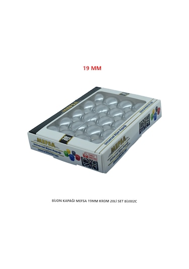 Bijon Kapağı Düz 19 Mm Krom 20 Li Set