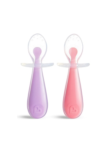 Munchkin Yumuşak Beslenme Alıştırma Kaşıkları 6+ Ay Mor - Pembe