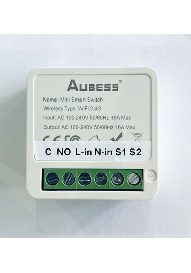 Akıllı Kuru Kontak Anahtar Wifi Smart Switch Aubess Tuya 16amper