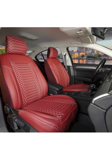 Ford E S C O R T Station Wagon Deri Oto Koltuk Kılıfı Ön Arka Takım Kırmızı Exclusıve Model Scr