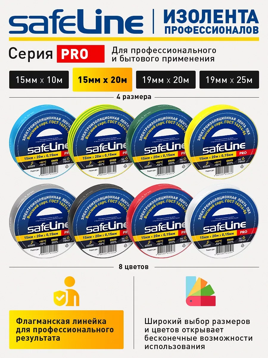 Safeline Kablolar İçin Siyah Pvc Elektrik Bandı Seti 20 Metre 5 Adet 17978066