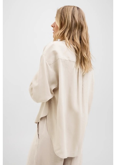 Jjxx Kadın Jxfıe Rahat Kesim Uzun Kollu Gömlek 12270927 Bej Bej