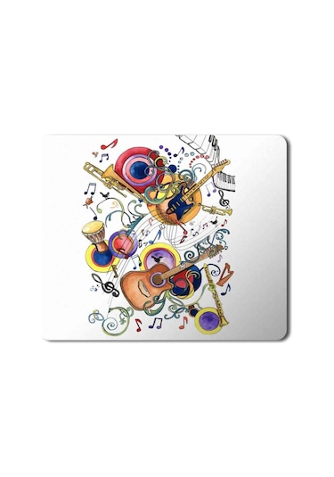 Müzik Enstrüman Music Gitar Darbuka Klarnet Baskılı Mousepad Mouse Pad