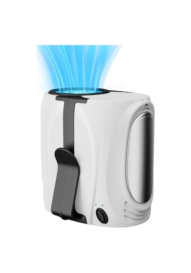 Xuweiwei Beyaz Taşınabilir Bel Fanı Metal Dekor 6 Hız 16000rpm 6000mah Şarj Edilebilir Nikel Pil Usb Şarj İç Dış Mekan Kullanımı