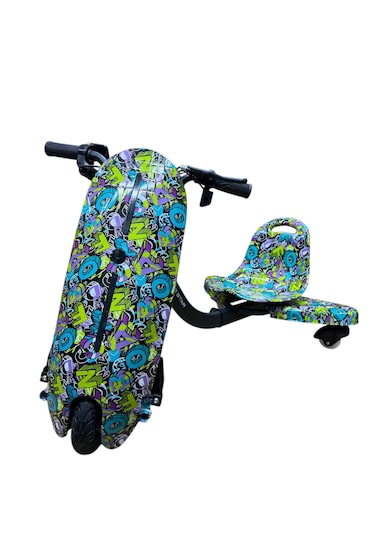 Drift Car Elektrikli Kaykay Drift Scooter Bluetooth Hoparlörlü RS-R1 Alphabet Grafiti