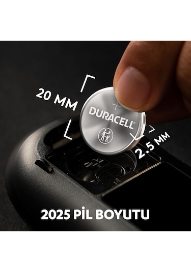 Duracell Özel 2025 Lityum Düğme Pil 3V 2'li Paket (DL2025/CR2025)