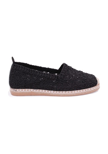 Dagoster Dza07-115526380 Siyah Triko Günlük Espadril Kadın Ayakkabı Sıyah