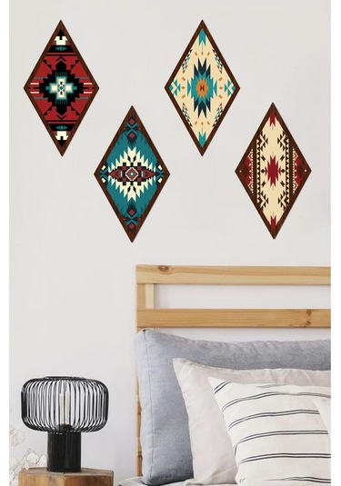 Dekorize Mdf 4 Parça 3 Mm Çerçeve Görünümlü Bohem Tablo 16284 28 X 4