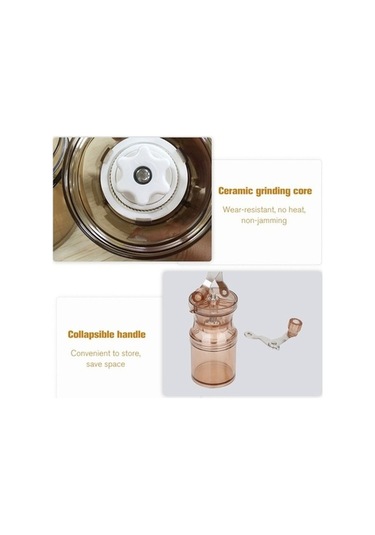 Ulzyvf Taşınabilir Kahve Değirmeni: Seramik Bıçak, Paslanmaz Sap, Ev-ofis-seyahat İçin Kahverengi Kahverengi