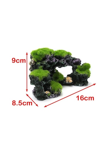 Xindoker Akvaryum Dekoru: Gerçekçi Yosunlu Mercan Kayalığı Ve Resin Deniz Taşı, Balıklar İçin Güvenli Ve Bakım Gerektirmeyen